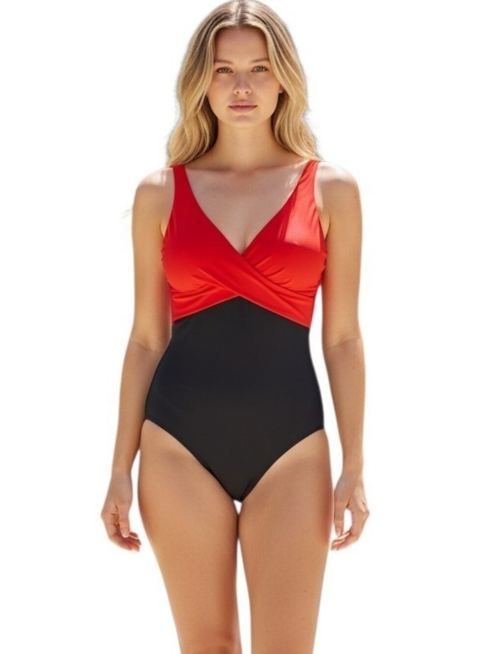 B2Prity Women’s Red & Black One-Piece Swimsuit XL Summer Swim Beach